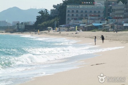 江陵镜浦海边