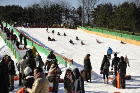 韓國民俗村雪橇場