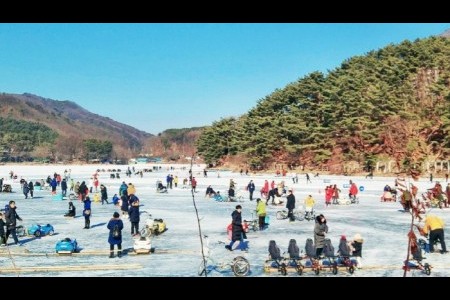抱川 山井湖ソリ祭り（포천산정호수 썰매축제）