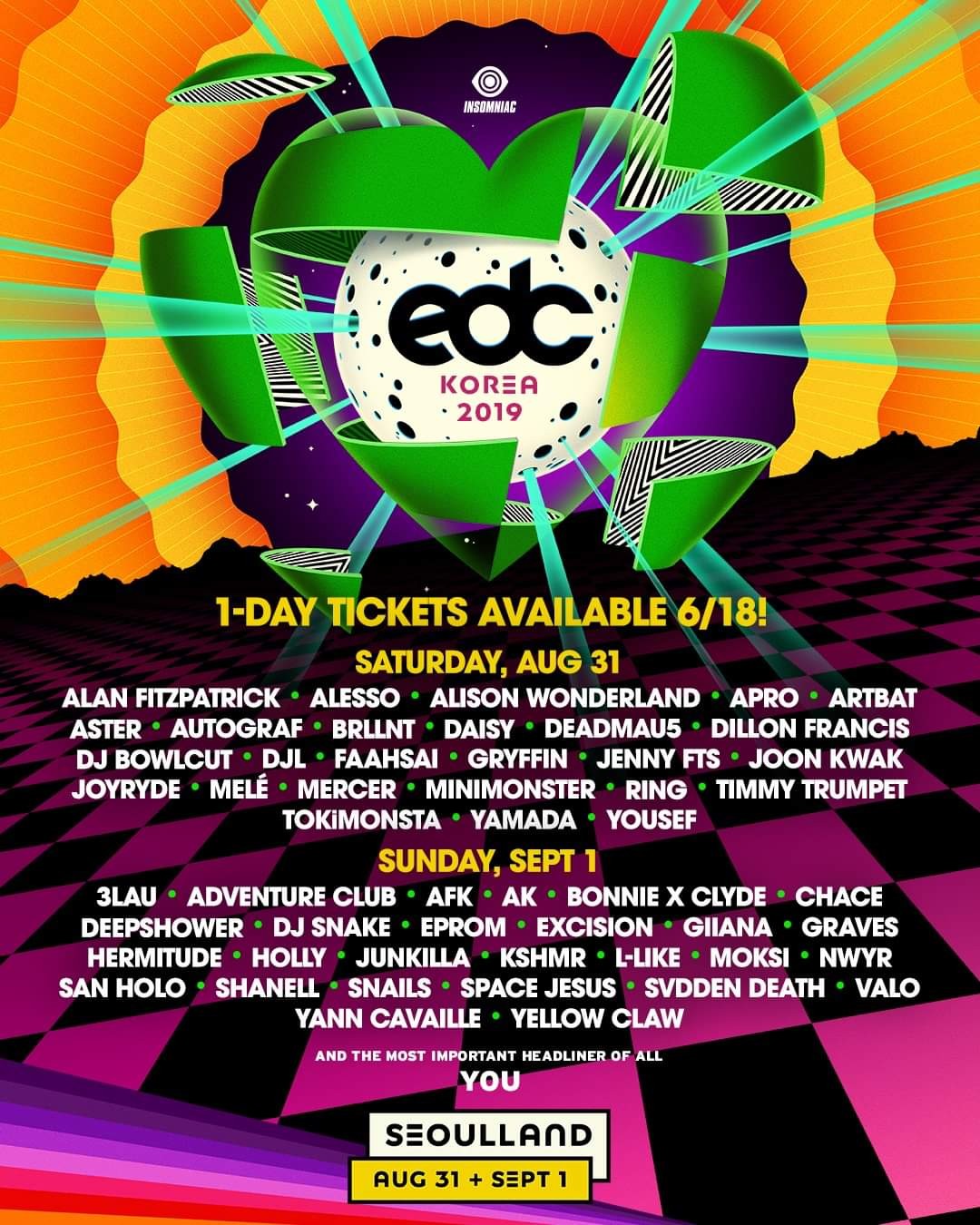 EDC Korea 2019 Ticket in Seoul(EDCチケット+ソウルランド